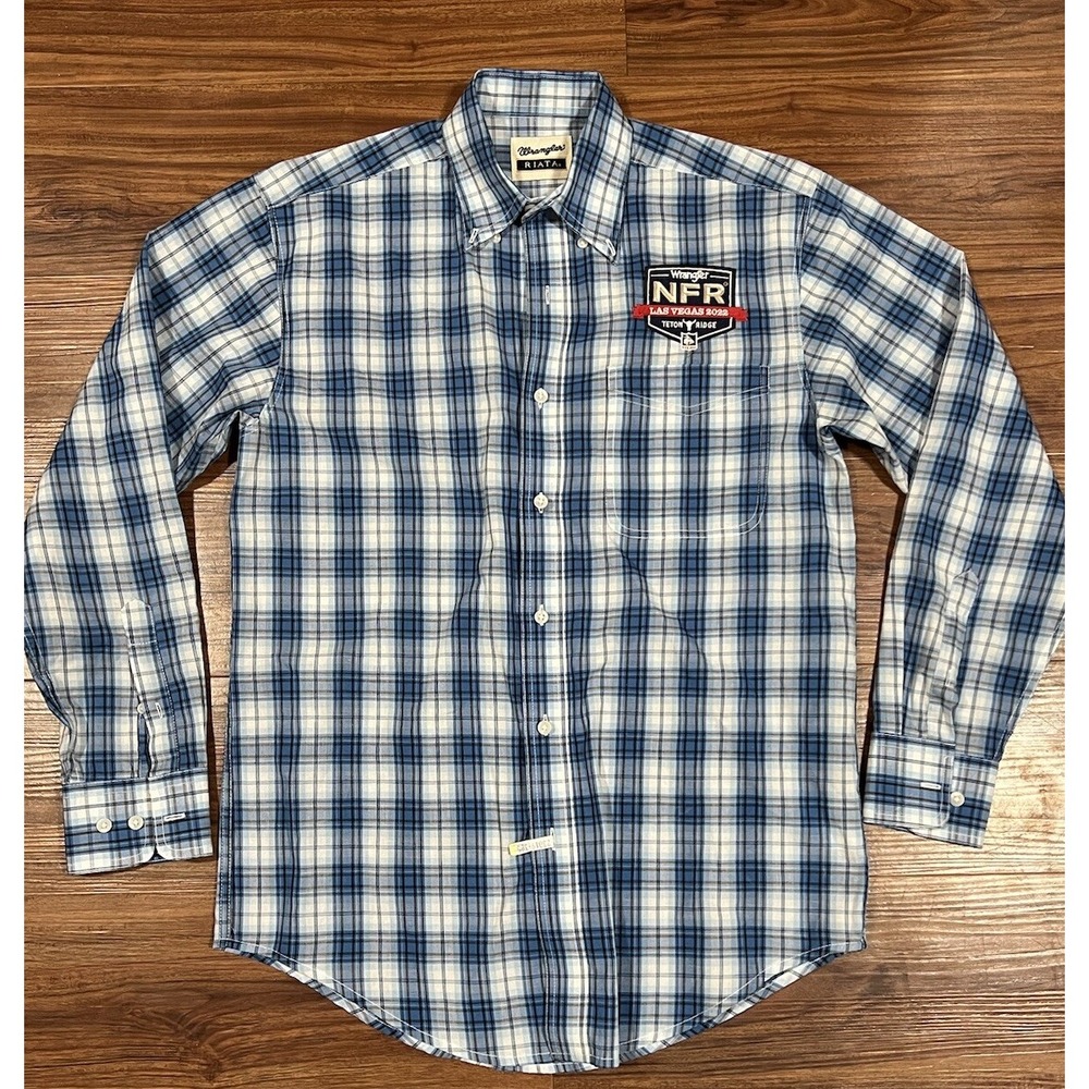 Wrangler Riata NFR National Finals Rodeo Las Vegas 2022 Western Shirt Blue Small